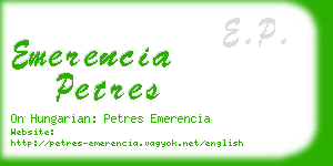 emerencia petres business card